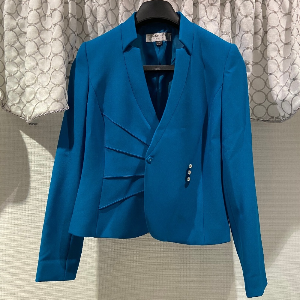 Tahari Asymmetrical Blazer with Skirt set- Size 4